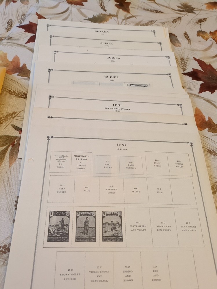 APC Z6400 Scott Internation Pages IFNI GuinEA Guyana 25 stamps