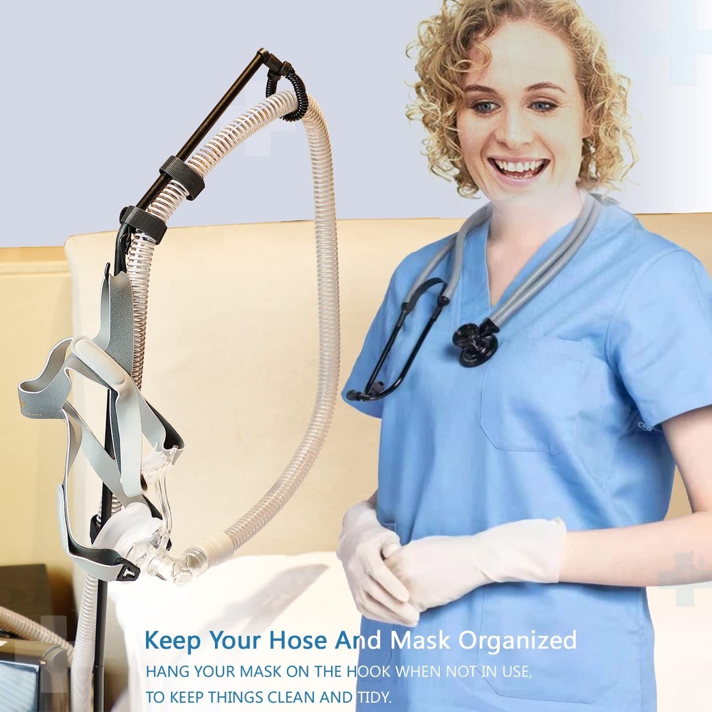 LONYEON CPAP Hose Holder - Hanger Triangle Base-Height Fixed, Black