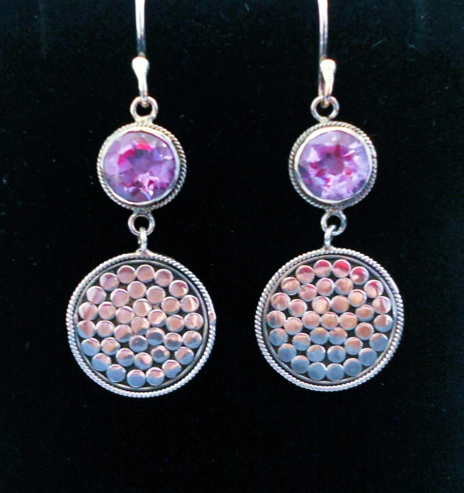Handmade Sterling Silver Amethyst Earrings