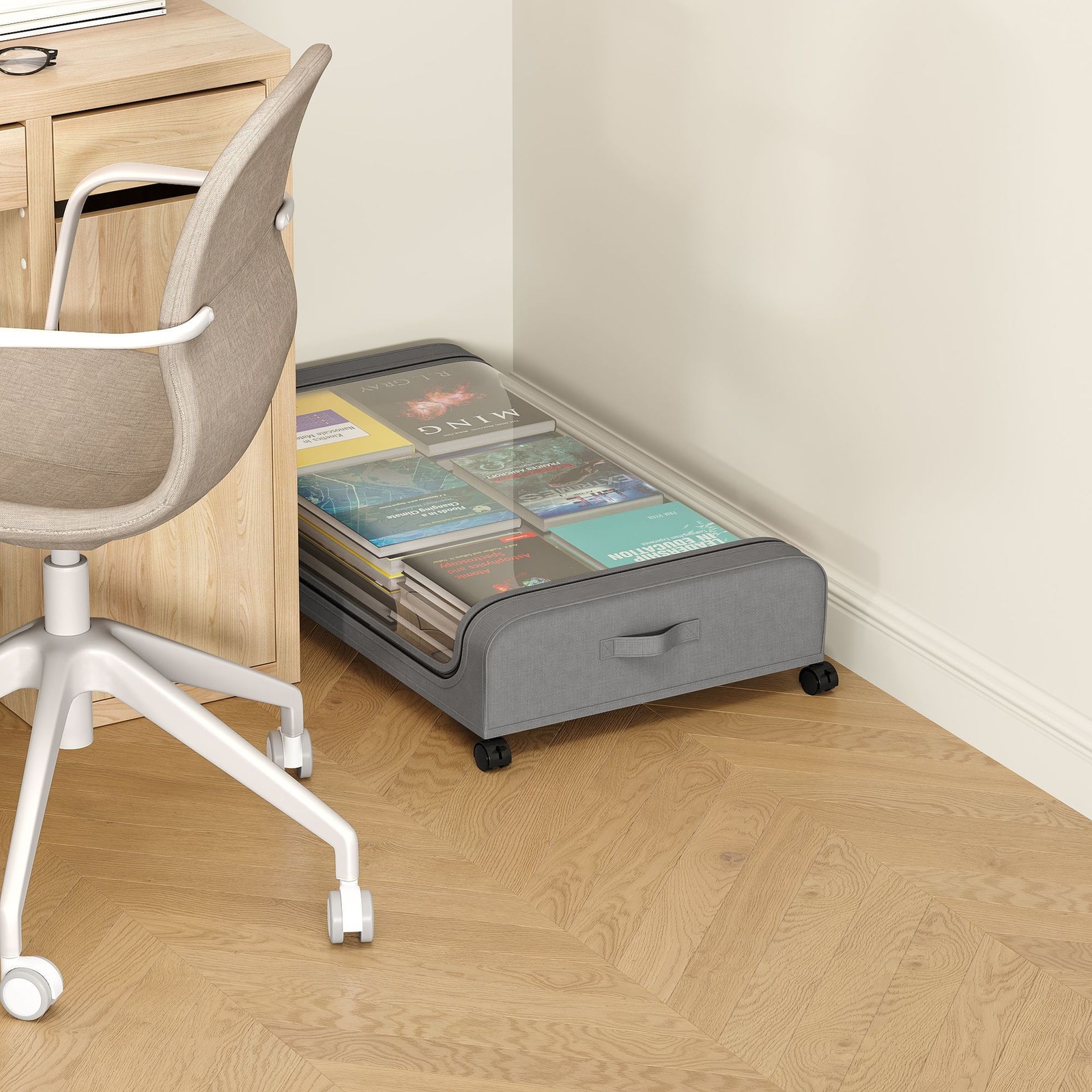 2 Pack Large Under Bed Contain Under Bed Storage Chest with Wheels Container