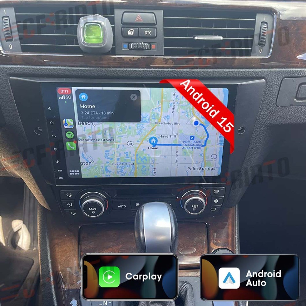 For BMW E90 M3 328i 335i Car Stereo Radio Android 15 Apple Carplay GPS Navi 64G