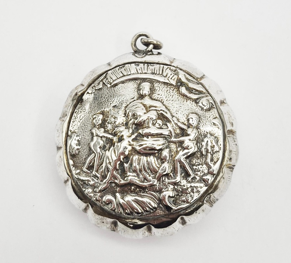 19TH CENTURY DUTCH SOLID SILVER NEOLCLASSICAL CHATELAINE SNUFF BOX