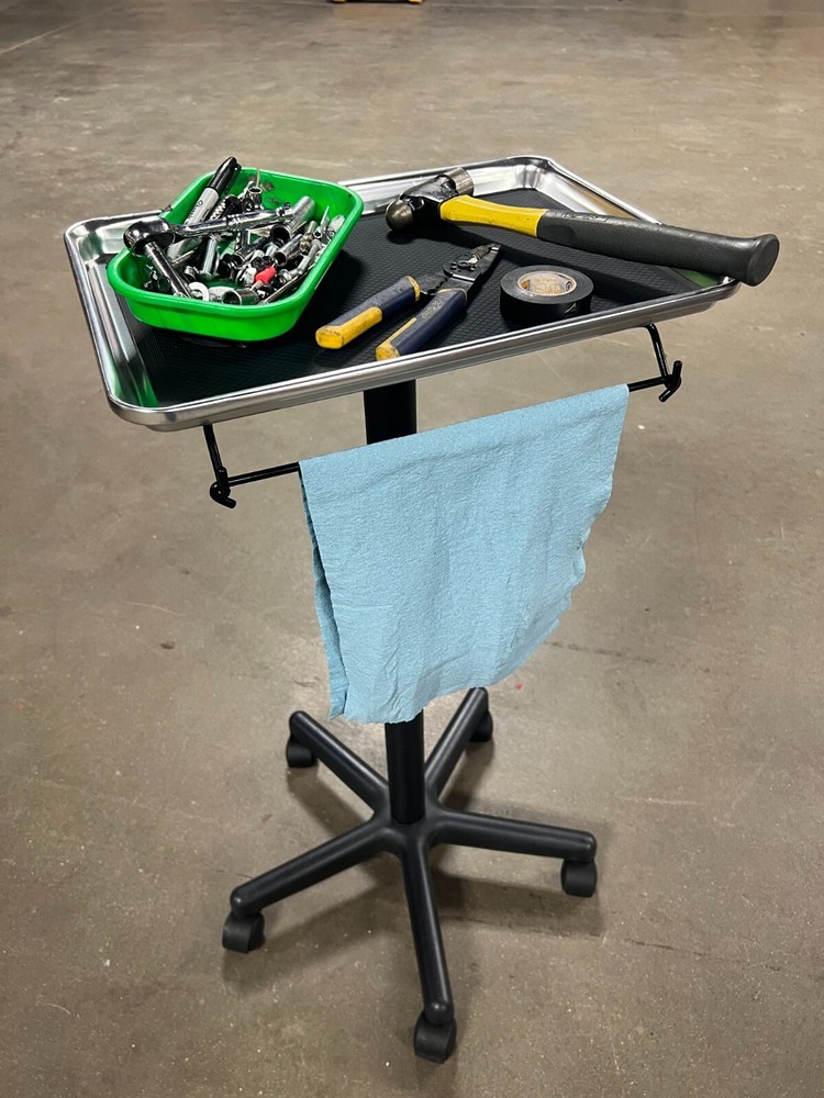 Mobile Rolling multi-purpose tool station tray
