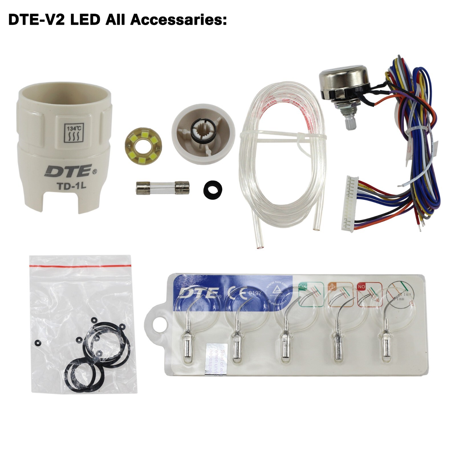 Woodpecker DTE Dental Ultrasonic Scaler Piezo Tips DTE-V2 V3 LED Handpiece HD-7L