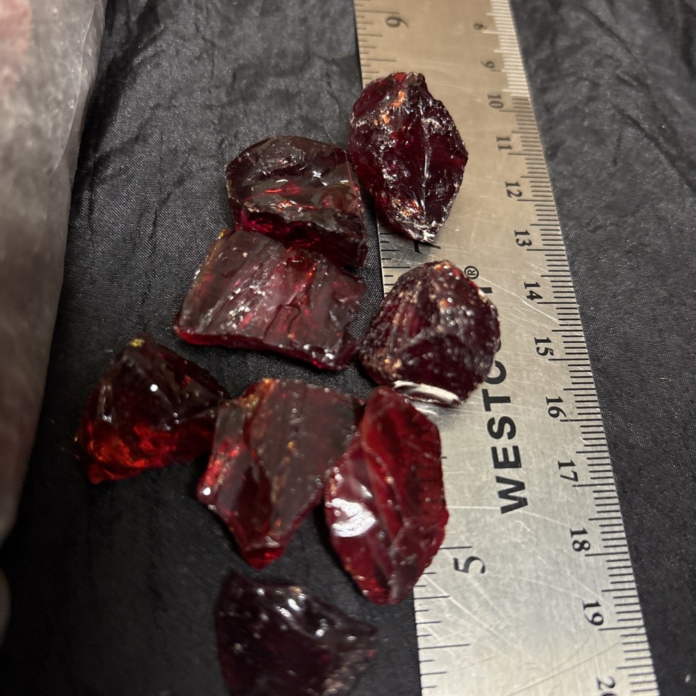 Five Pound Bag Quality Large .5-1” Ruby Red Fire Glass Fireplace Pit Freeship!