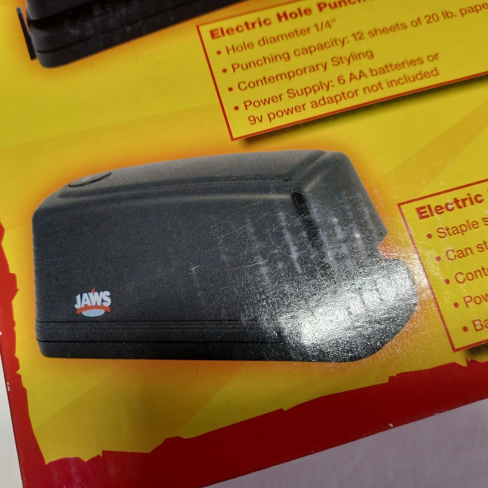Jaws Electric Stationery Set ~ Hole Punch - Stapler - Pencil Sharpener