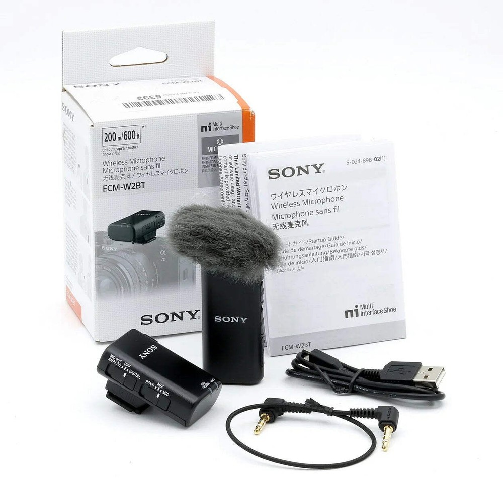 * OPEN BOX EXCELLENT * Sony ECM-W2BT Camera-Mount Digital Bluetooth Wireless Mic