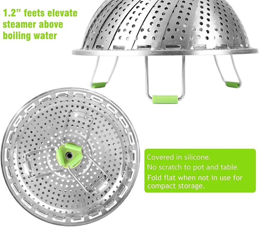 Multi-Functional Expandable Steamer Basket - Ideal for Veggies, Seafood & More