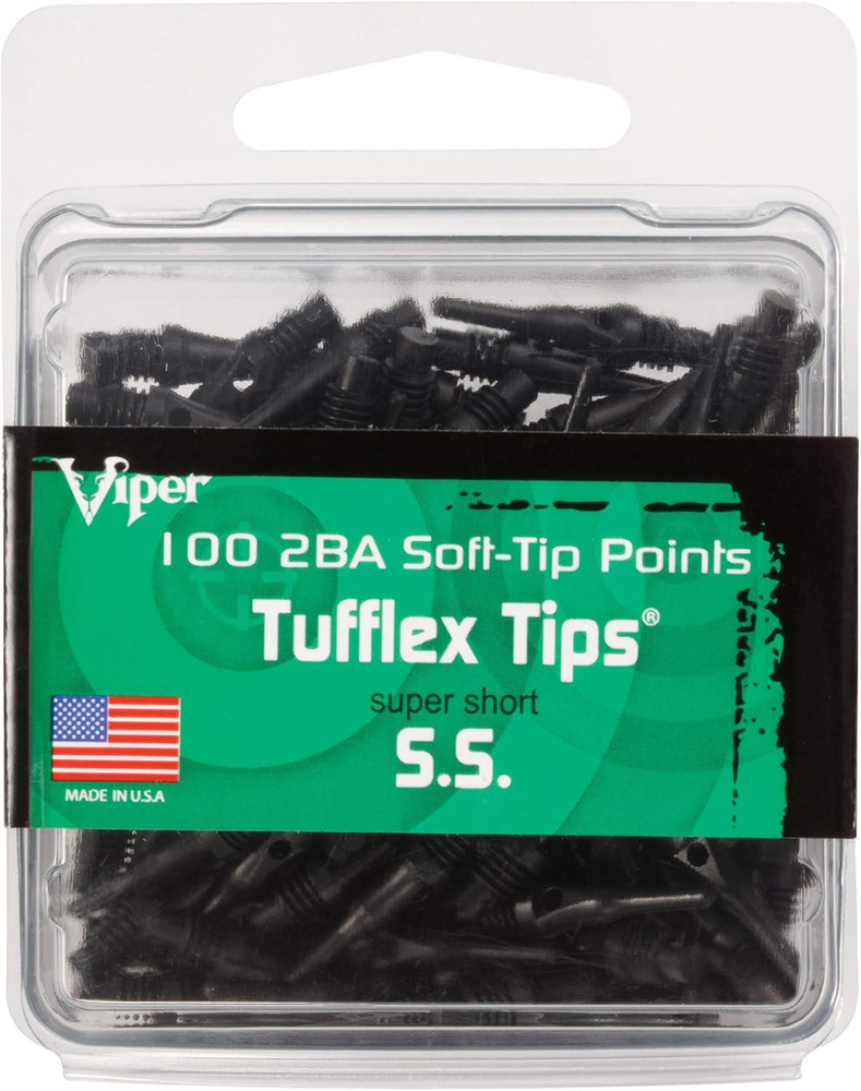 Dart Accessory: Tufflex S.S. (Super Short) 2BA Thread Soft Tip Dart Points (100