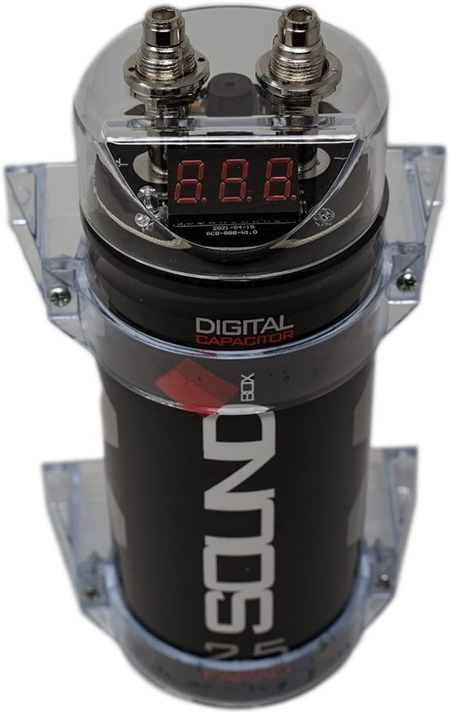 High Performance Car Audio Capacitor 25 Farad Digital Aluminum Rectangular Shape