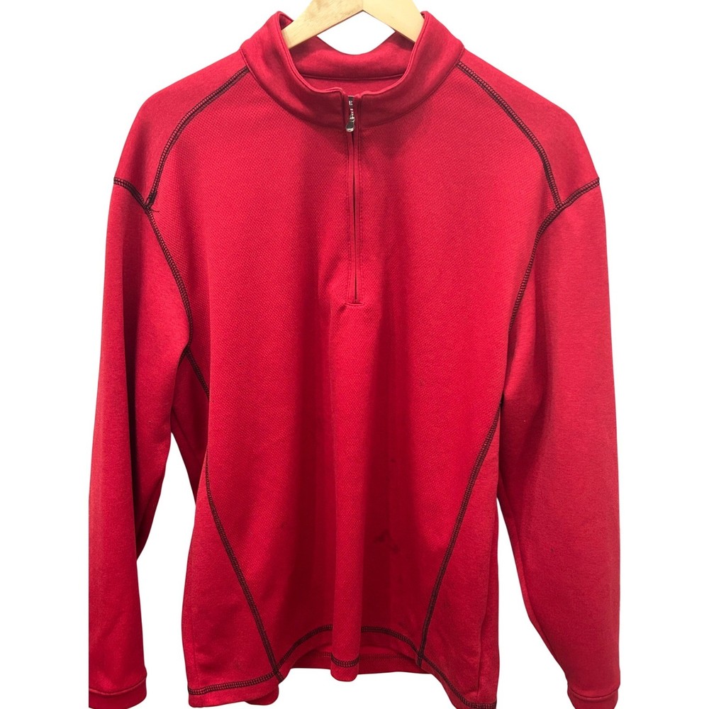 Pebble Beach Performance Men's Medium Quarter Zip Pullover Red Golf Course Logo