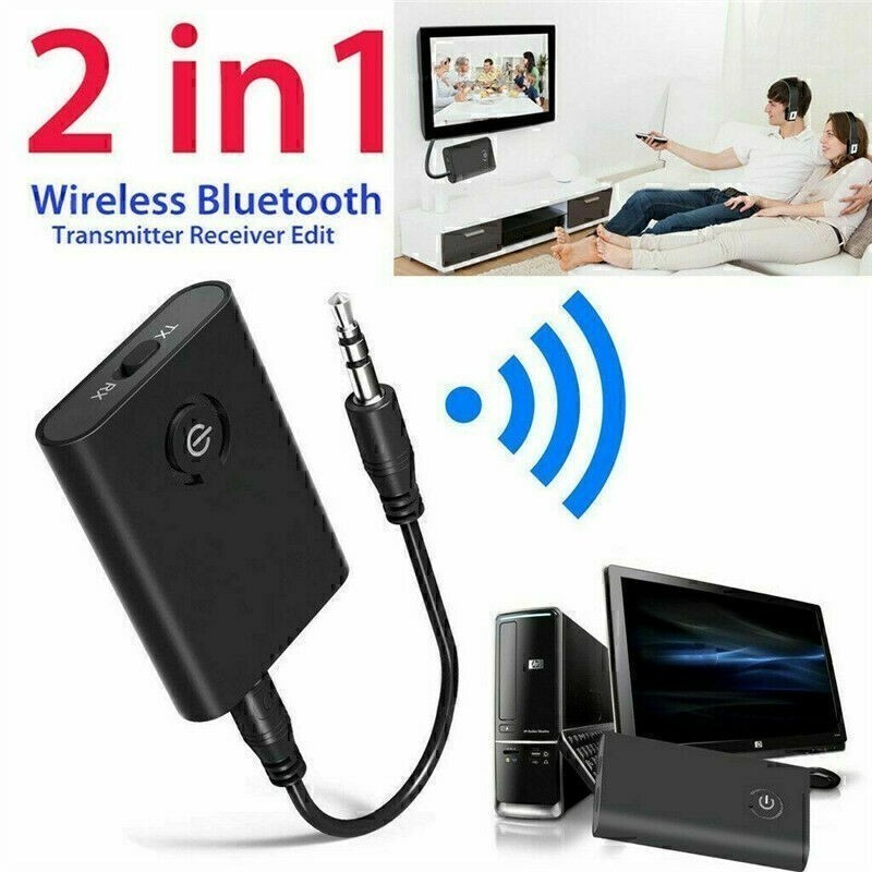 2 In 1 Bluetooth 5.0 Transmitter Receiver Wireless Audio 3.5mm Aux Adapter
