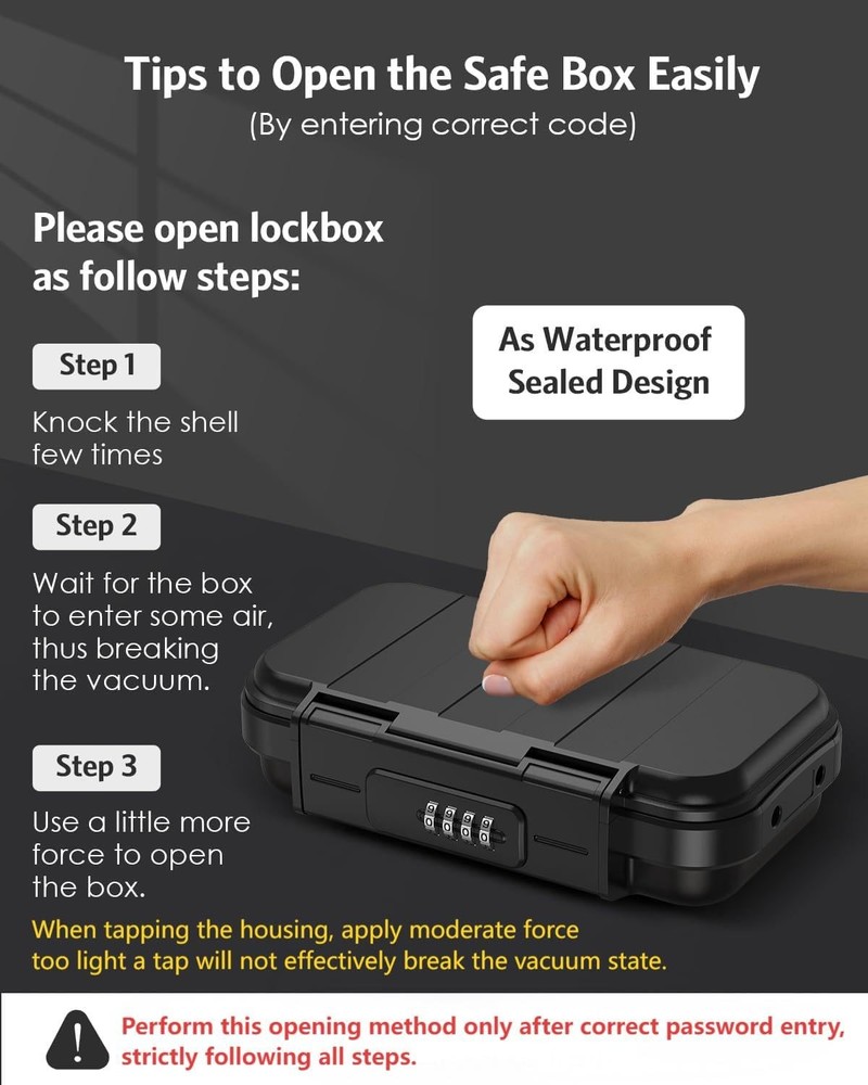 AMIR Portable Safe Box, Combination Security Case LockBox with Code, Black