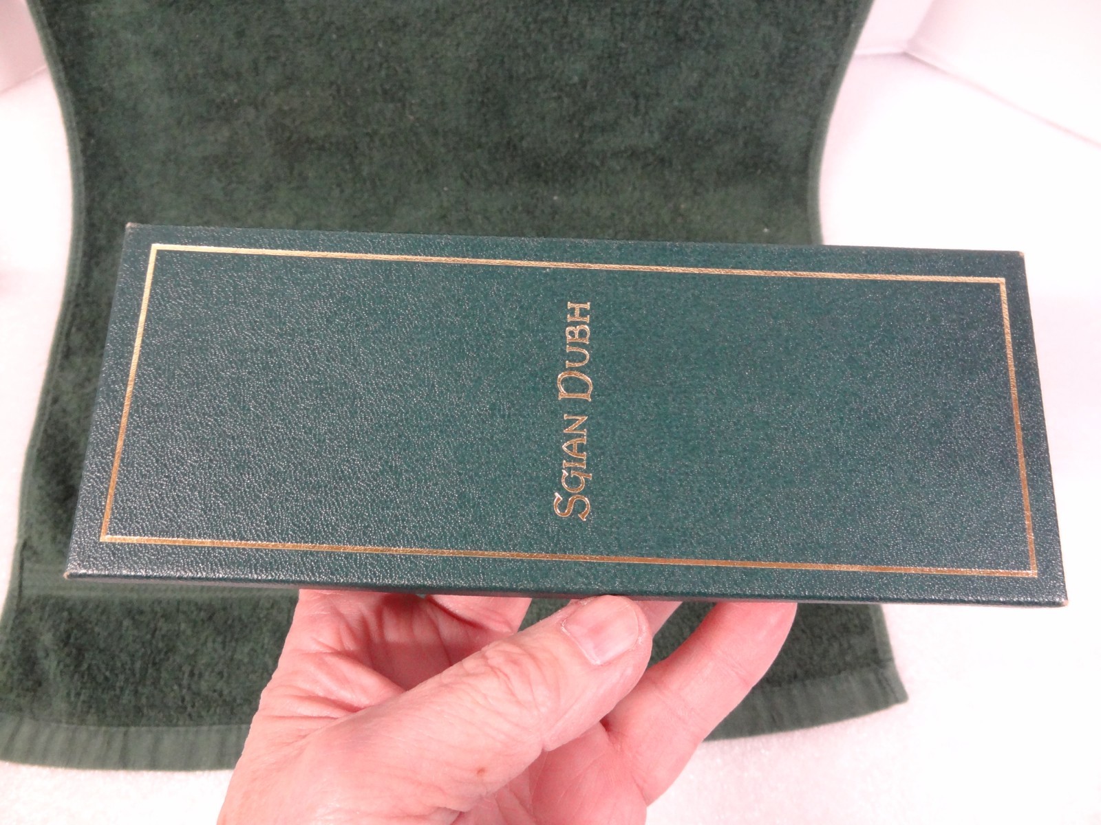 Vintage Scottish Sgian Dubh Kilt Dagger Knife Jewel Top w/ Sheath NIB NEW 7-1/4"