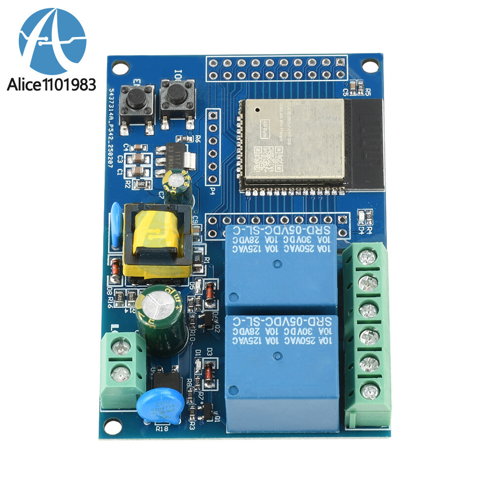 ESP32 WIFI Bluetooth 2 Channel Relay Module ESP32 Secondary Development Board