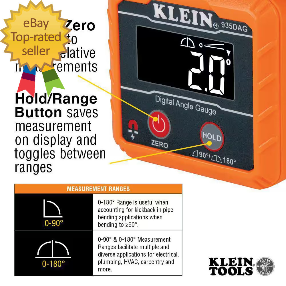 Digital Angle Gauge and Digital Leveler, Magnetic Mount