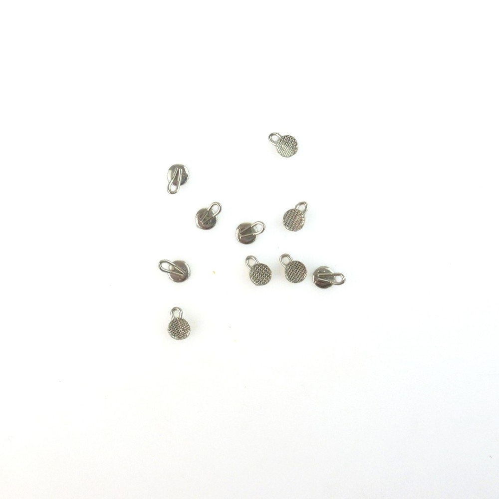 10Pcs Dental Orthodontic Lingual Buttons Round/Rectangular Bondable Mesh Base