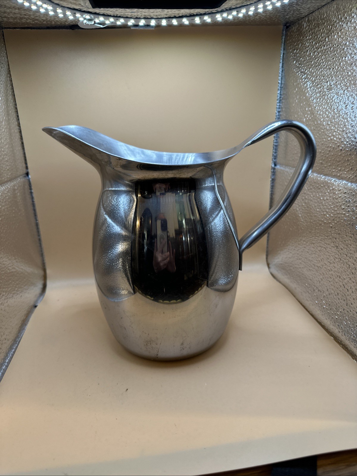 Stainless Steel Water Pitcher   US 8” Tall