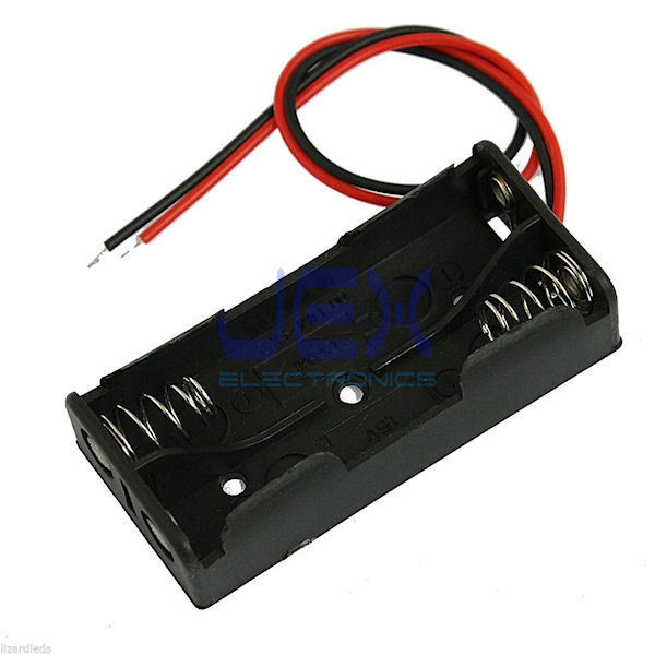 Twin/2X AAA DIY Battery Holder Case Box Base 3V Volt PCB Mount W/ Bare Wire Ends