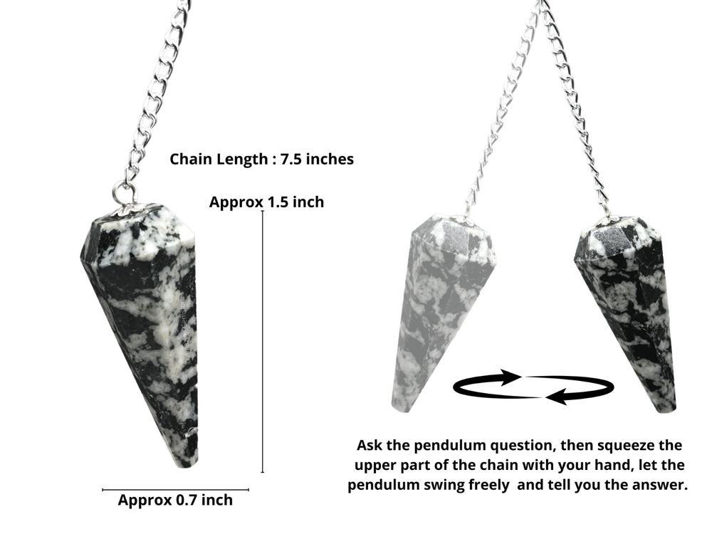 Black & White Tourmaline Dowsing Crystal Pendulum