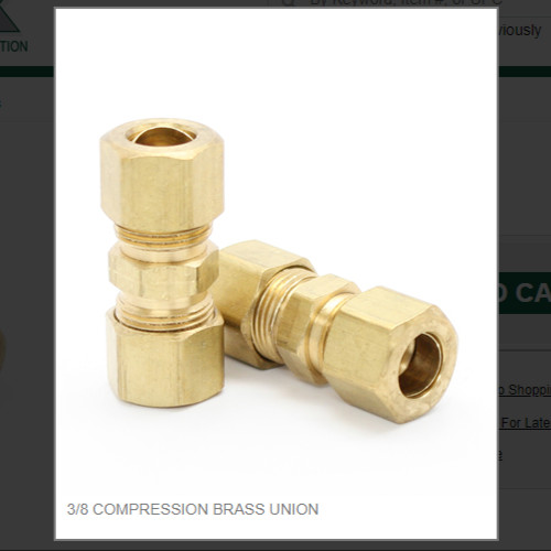 3/8 COMPRESSION BRASS UNION # 62-6