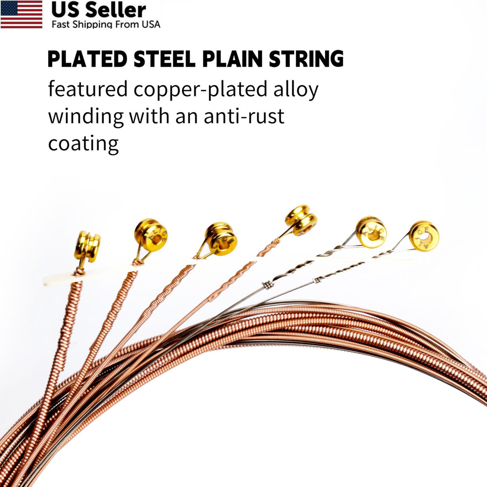 Alice Acoustic Guitar Strings Set - 6-String Phosphor Bronze(Bronze, Coating)