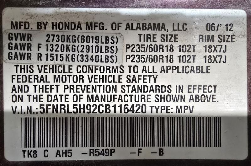 Used Blind Spot Detection System Warning Control Module fits: 2012 Honda Odyssey