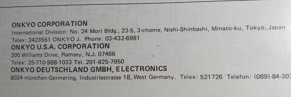 Onkyo A-8190 Amplifier Service Manual Original