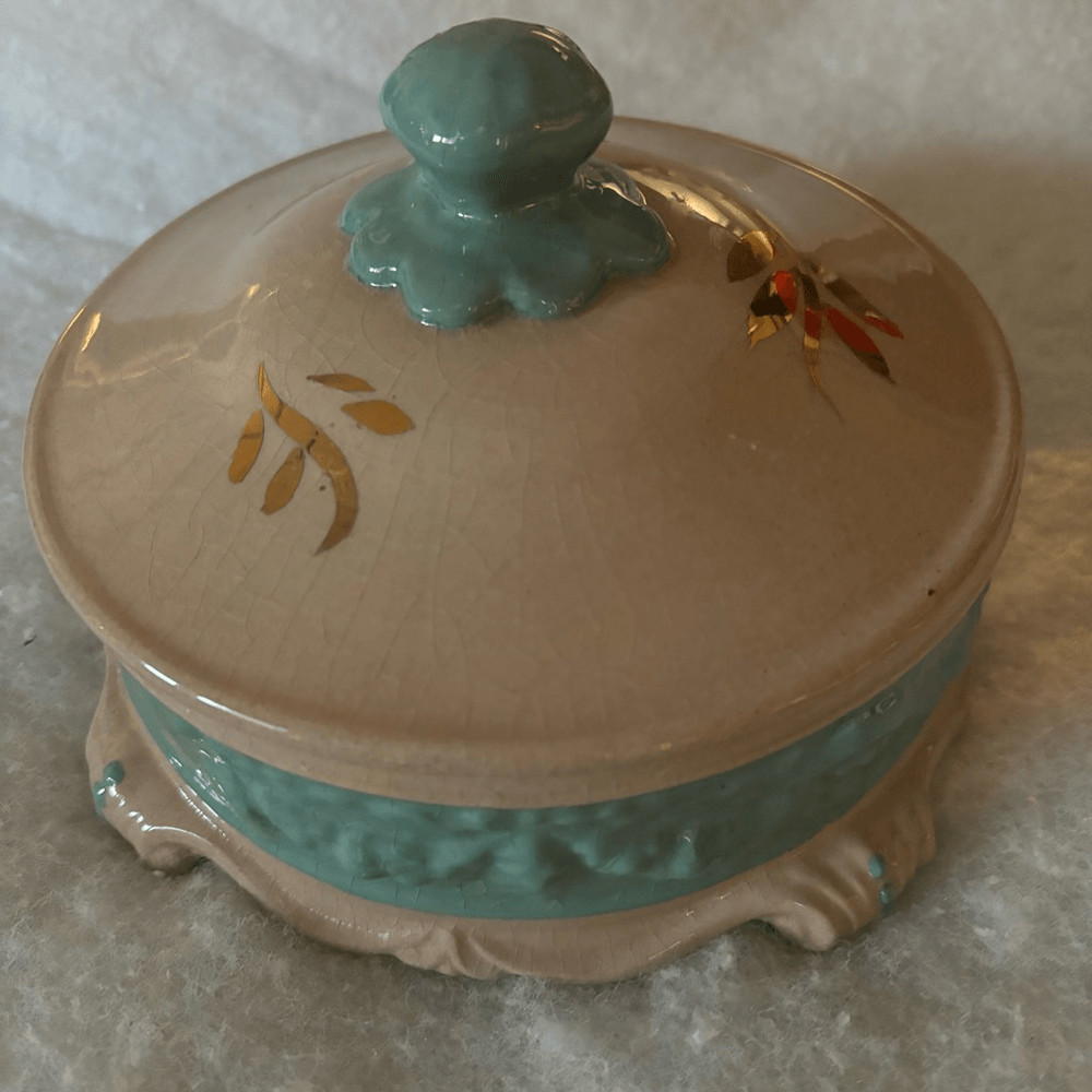 Vintage Covered Pottery Bowl