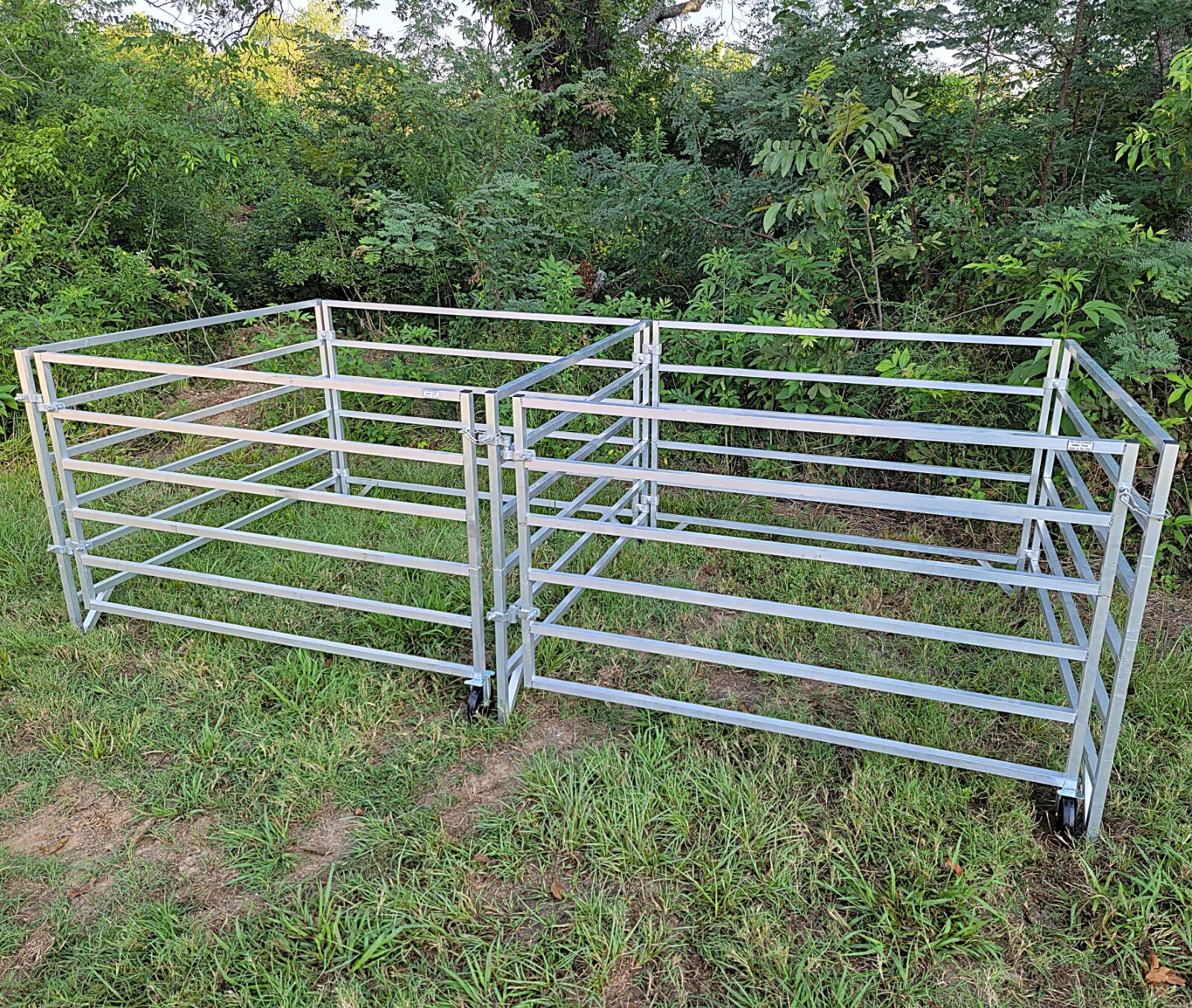 ALUMINUM 5 FT X 5 FT 6 RAIL 40" TALL SHEEP & GOAT ADD-ON STALL KIT PANEL PEN