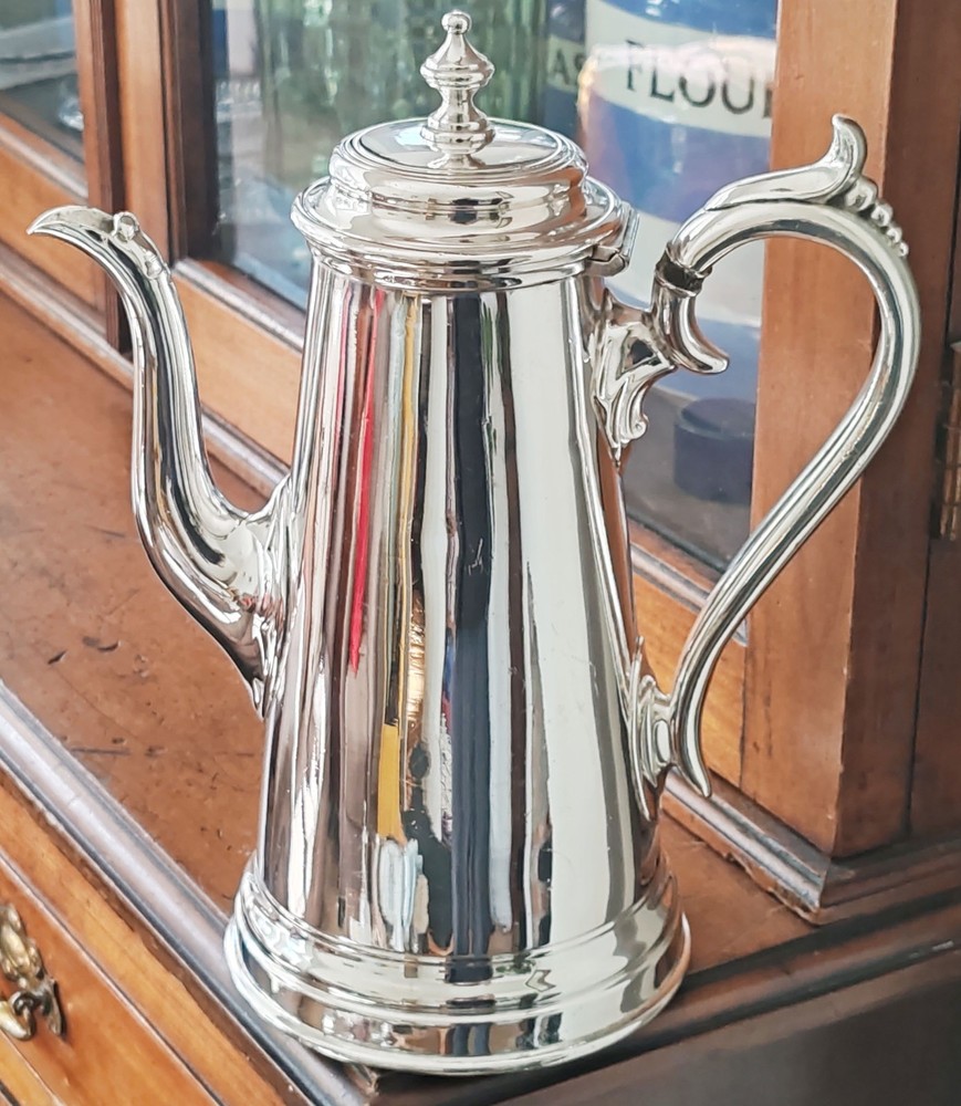 Gleaming Victorian Coffee Pot - James Dixon - Silver Plated