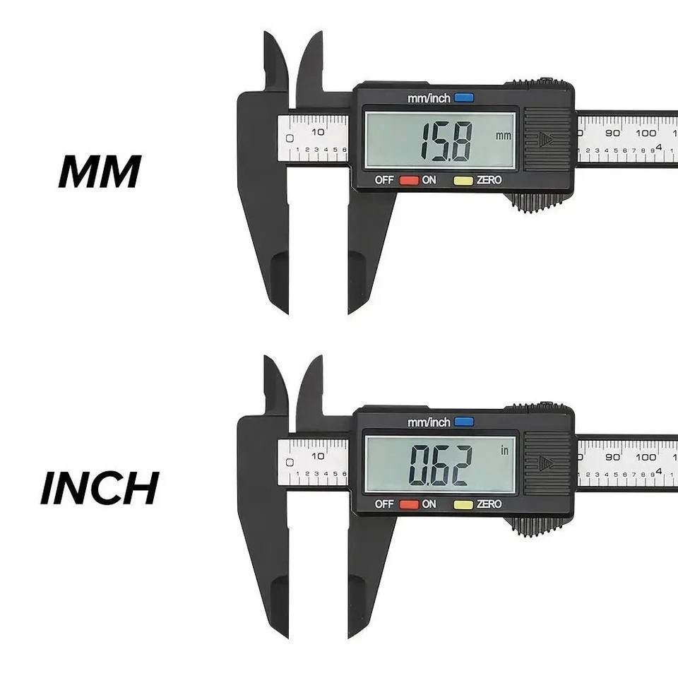 Digital Caliper 6 inch 150mm Carbon Fiber Vernier Micrometer Precision GaugeTool