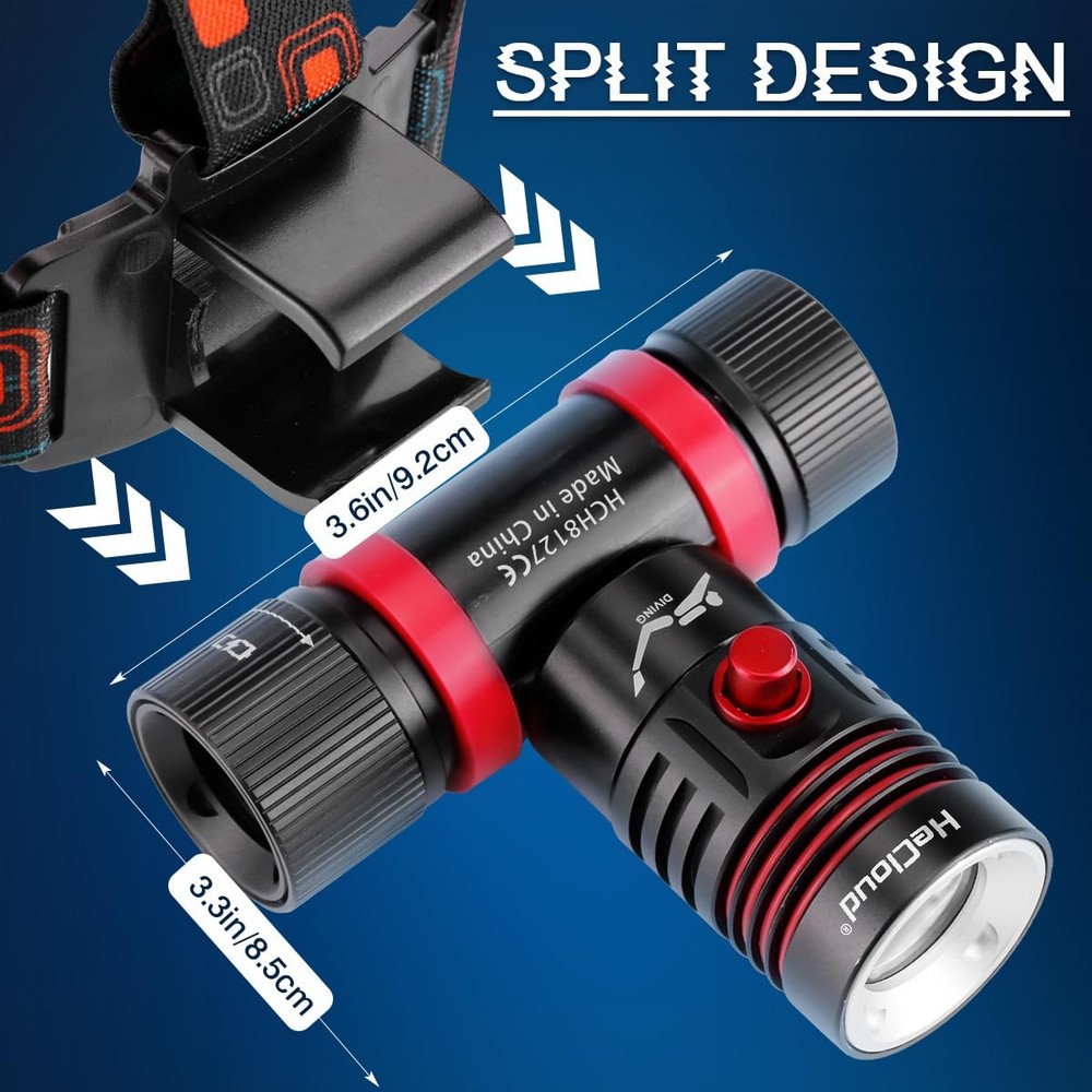Scuba Dive Light Underwater Rechargeable Waterproof Flashlight Professional I...