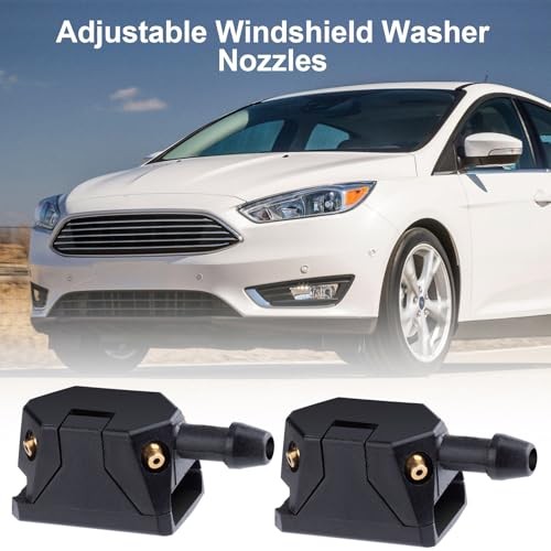 2pcs Adjustable Windshield Washer Nozzles, 3-Way Universal Aimable Car Front