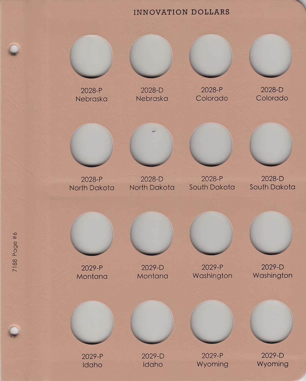 New Dansco Album For Innovation Dollar Coins P&D 2018-2032 Model 7188 Archival