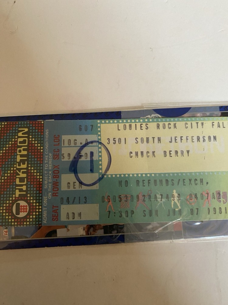 Concert Ticket Stub 1981 Chuck Berry Ticketron VA