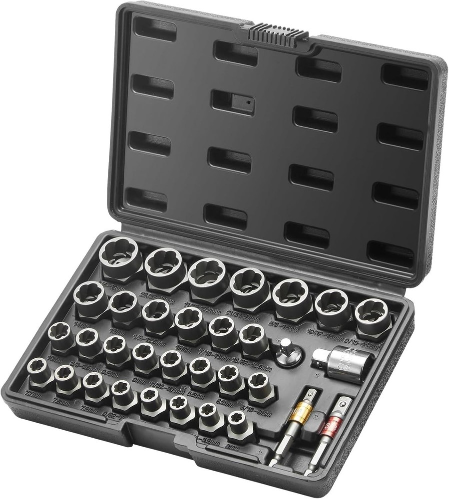 Bolt Extractor Set 29-Piece Bolt and Nut Remover Set with Storage Case