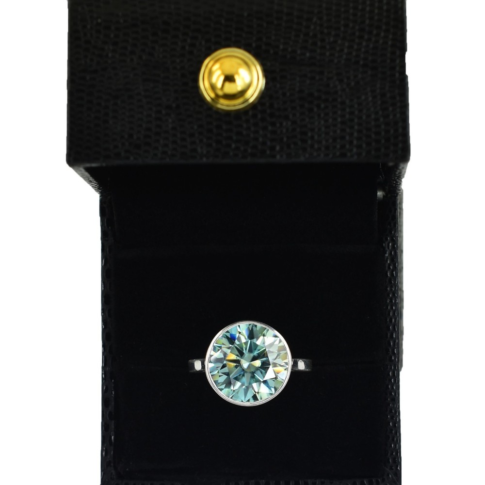 RARE 7 Ct Certified Blue Diamond Solitaire Ring, Bezel Setting - Tariffs FREE