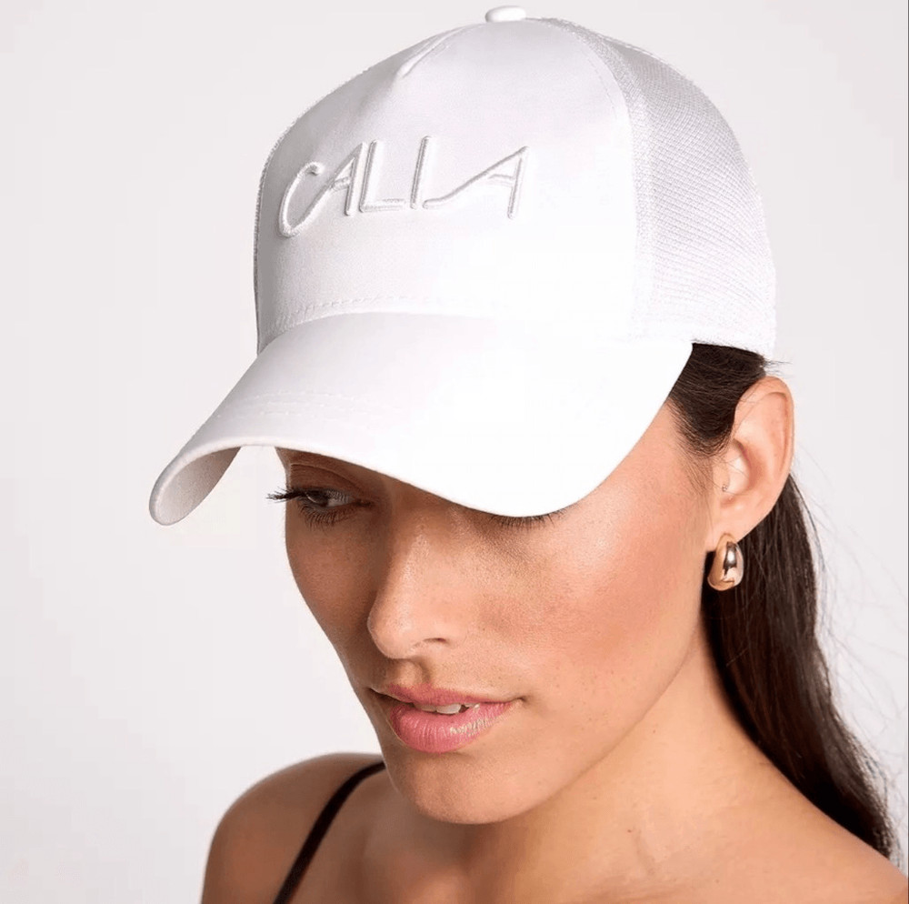 CALIA White Snapback Trucker Hat NWT