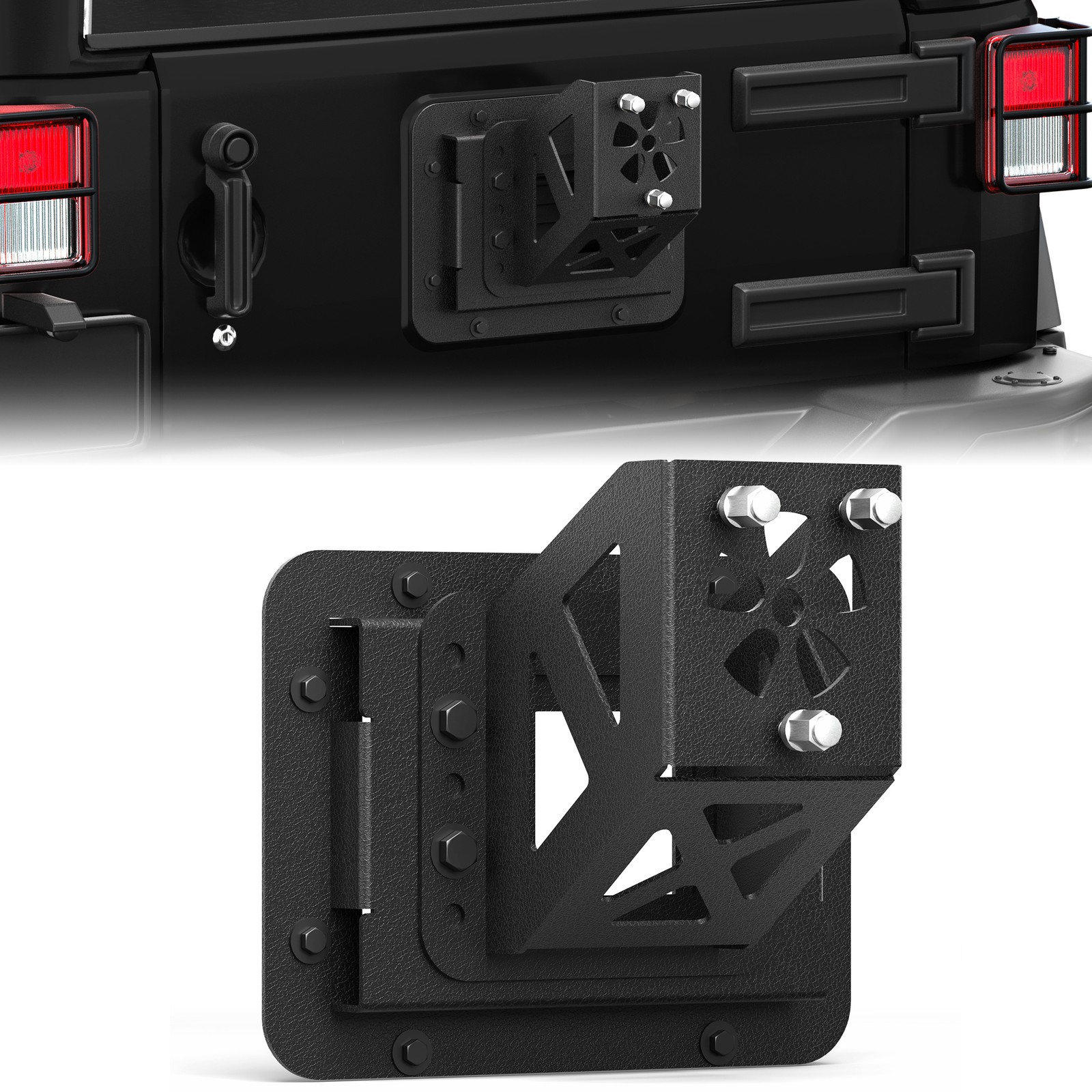 Adjustable Tailgate Spare Tire Carrier Mount Fit 2007-2018 Wrangler JK/JKU