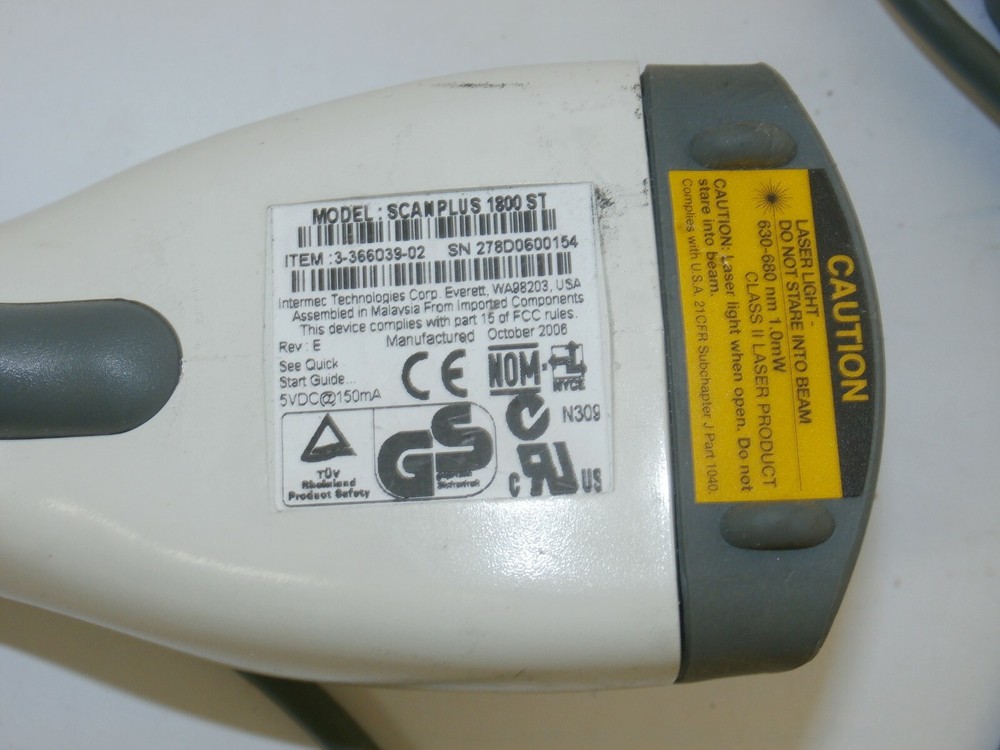 Intermec Scanplus 1800ST Handheld Barcode Scanner 3-366039-02, Qty 2
