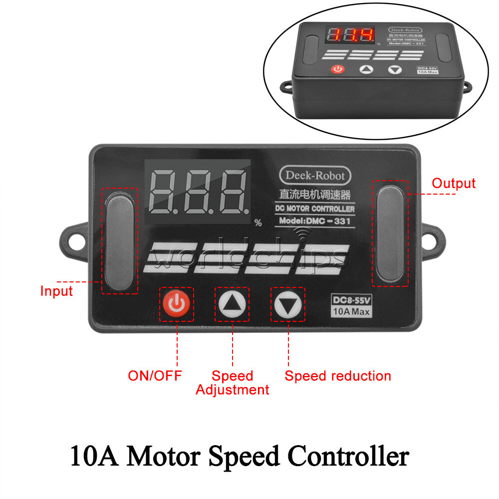 Digital Display DC 8-55V Max 10A PWM DC Motor Speed Regulator Switch Controller