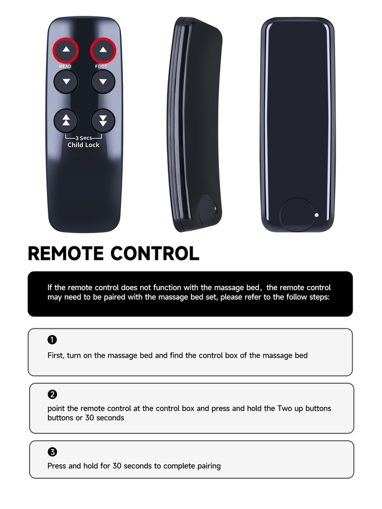 Remote Control For Serta Motion Slim Adjustable Beds -(New BLACK Version)