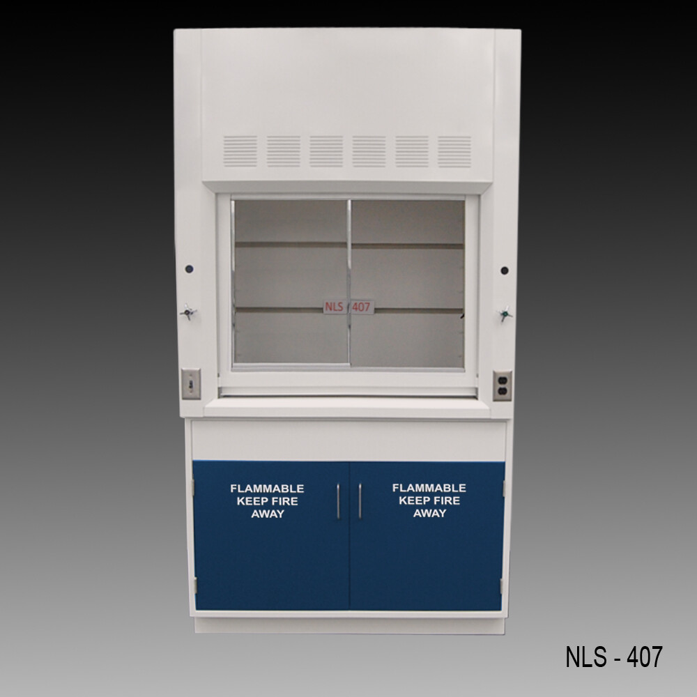 4' Laboratory Fume Hood w/ Flammable Storage Cabinet / Surplus -R / E2-059