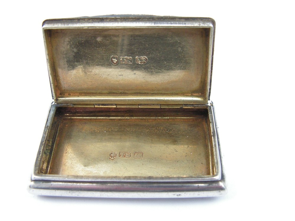 ANTIQUE WILLIAM IV THOMAS SHAW SOLID STERLING SILVER SNUFF PILL BOX 1835