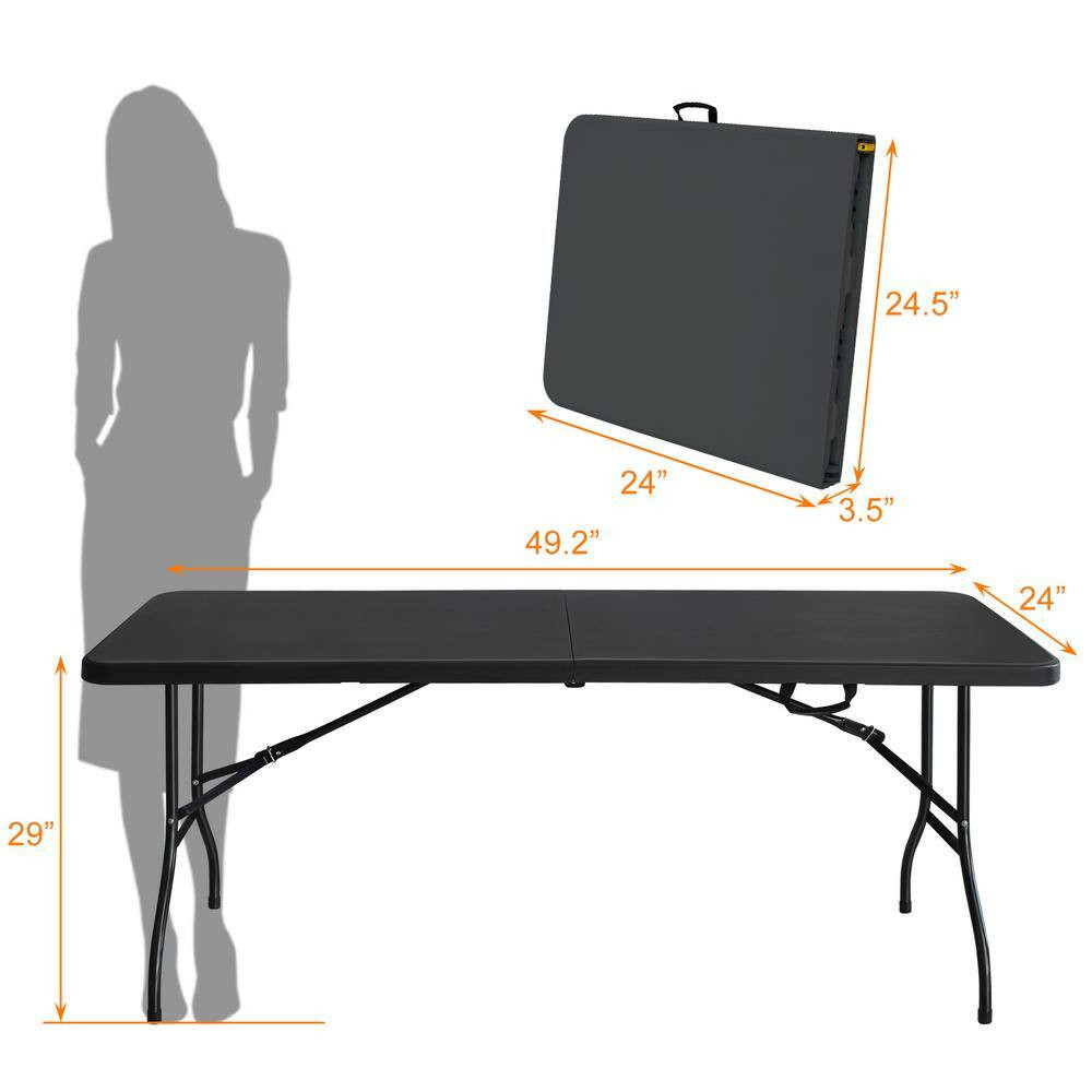 6 Ft. Folding Table, Portable Plastic Table for Camping, Picnics, Parties, High
