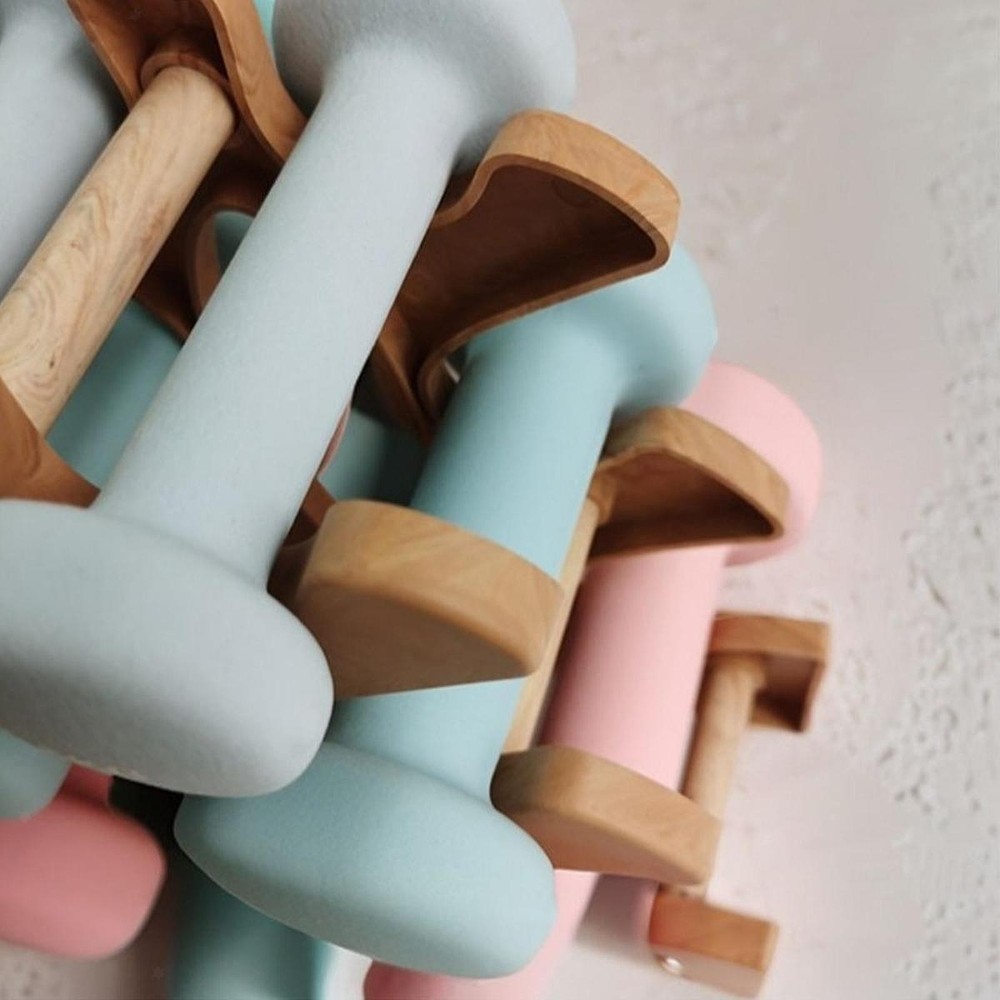 Dumbbell Rack 3 Tiers Space Saving Triangle Stable Vertical A Frame for Exercise