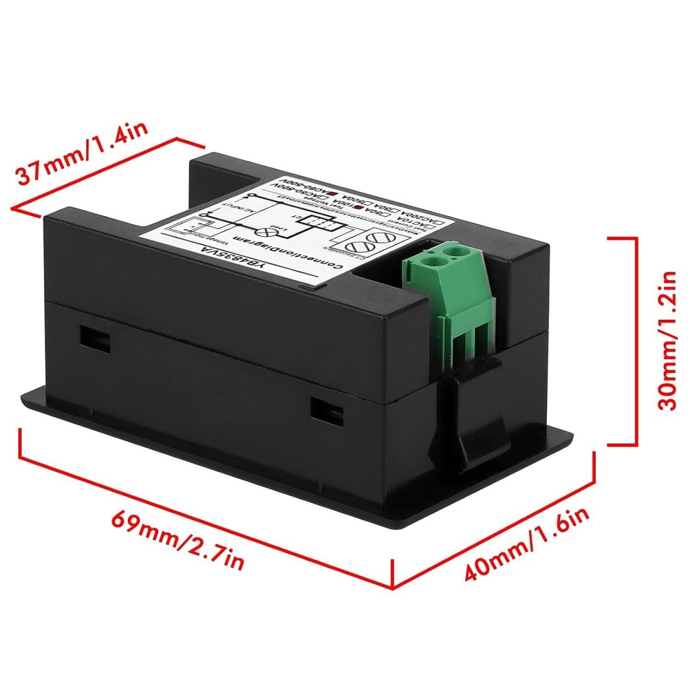 Compact 0.39-Inch LED Volt Amp Meter AC 500V 100A for Safe Electrical Testing