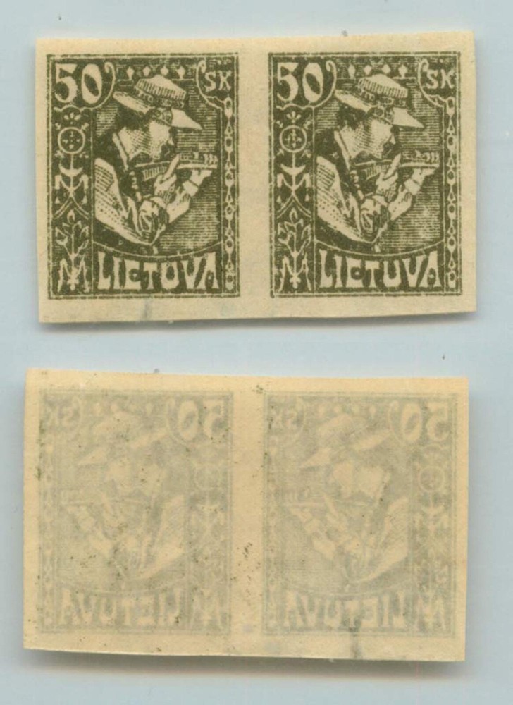 Lithuania 🇱🇹  1921 SC 102a mint imperf pair small thin place. g4723