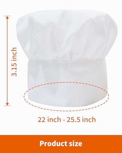 Chef's Hats Adjustable Elastic Baker Kitchen One Size 1 Pack White Chef Hat